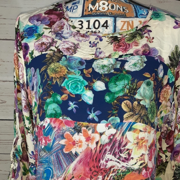 Calesas Tops - Calesas Colorful Flowered Tunic Top
